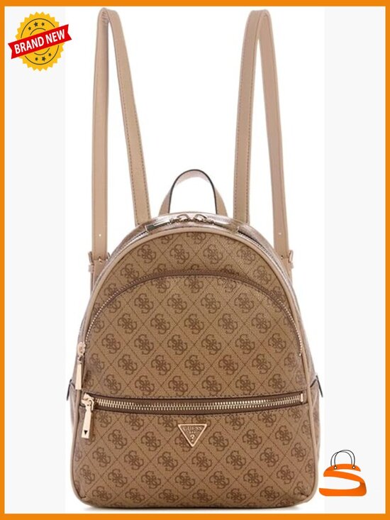 Large Backpack with Zip Pockets and Gold Hardware main image 4